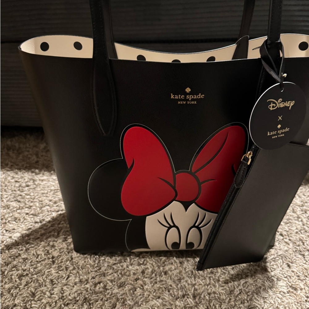 Kate Spade x Disney Minnie Mouse Black and Red Tote with wristlet